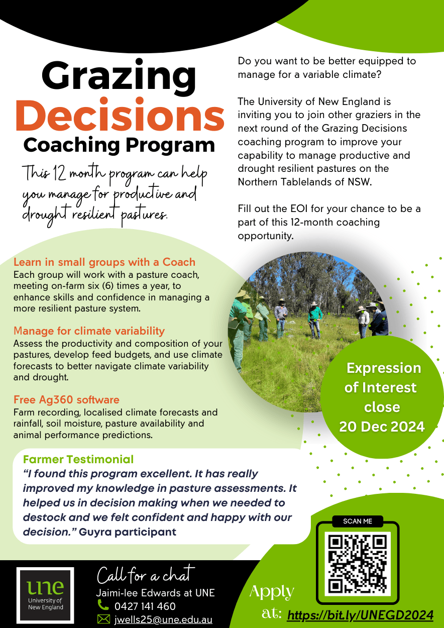 Grazing Decisions 2025 EOI flyer (full details on the associated web page)