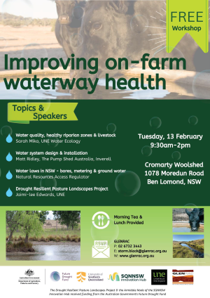 GLENRAC Ben Lomond Improving Onfarm Waterway Health Flyer 130224