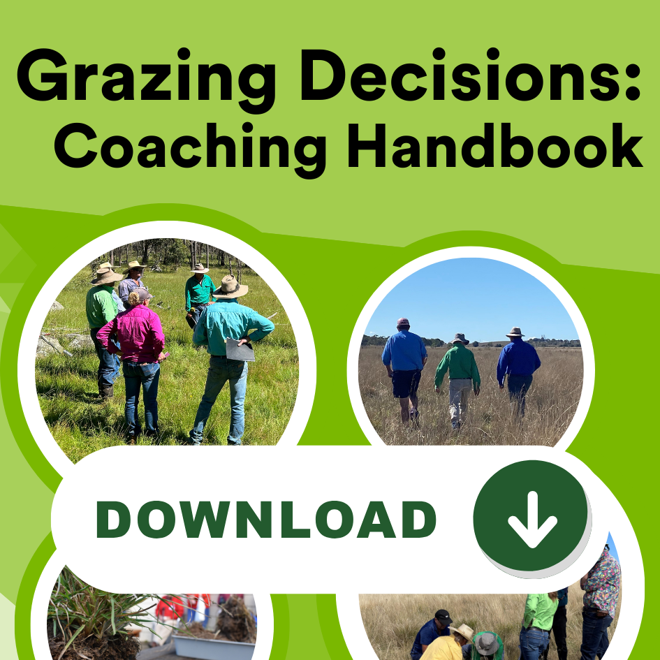 Click the image to download the PDF version of the Drought Resilient Pasture Landscape project's Coaching Handbook